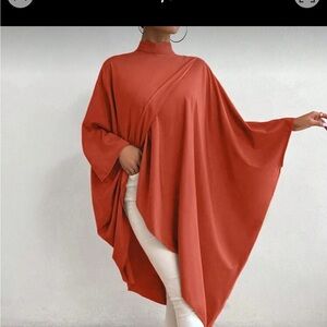 Elegant Rust Cape Tunic